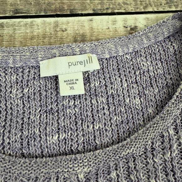 J. Jill Pure Jill Sweater Womens XL Marled Asymmetric Hem Tunic Top Cotton Blend - Picture 4 of 9